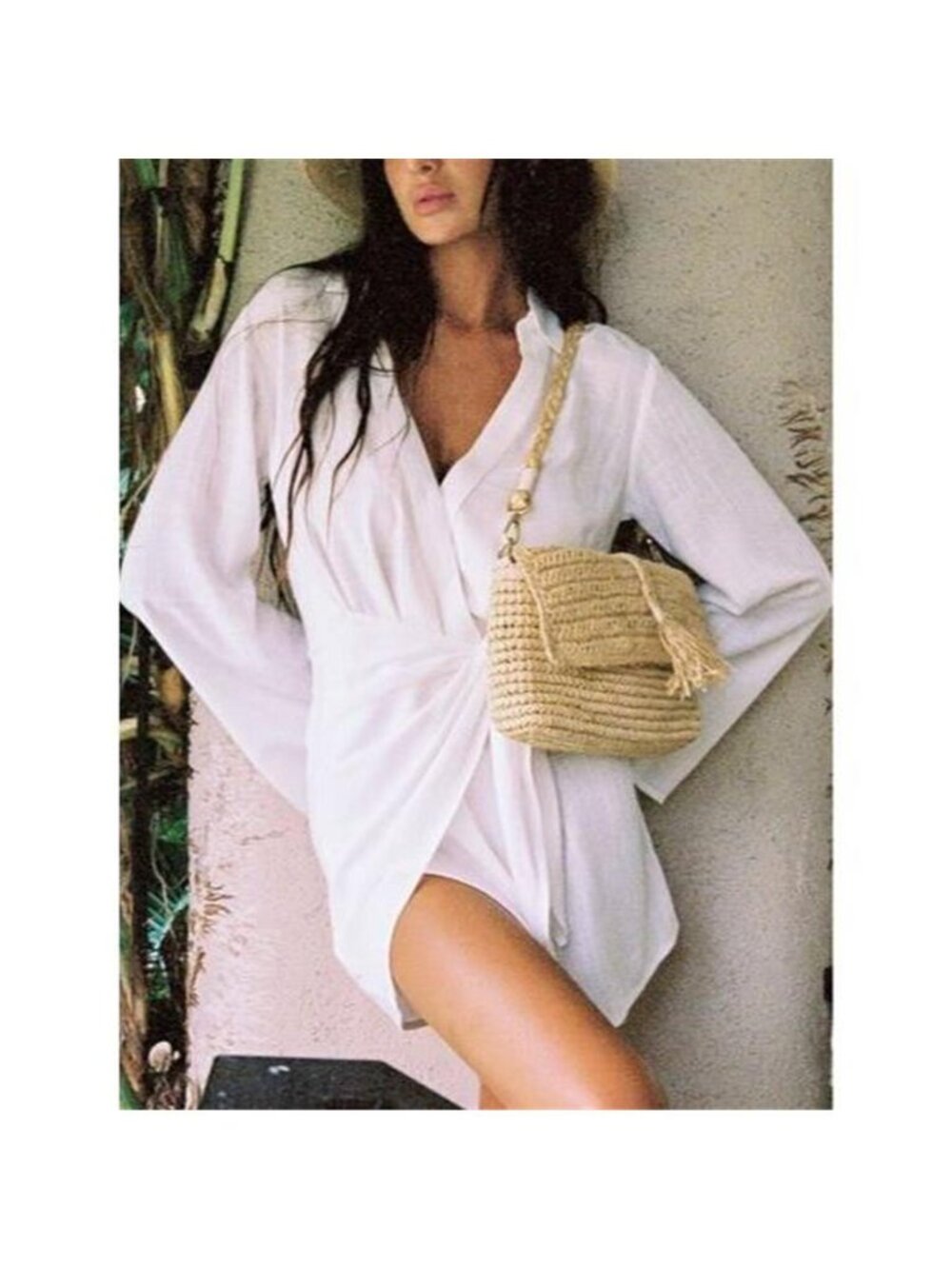 Tied Long Sleeve Cover Up Dress
